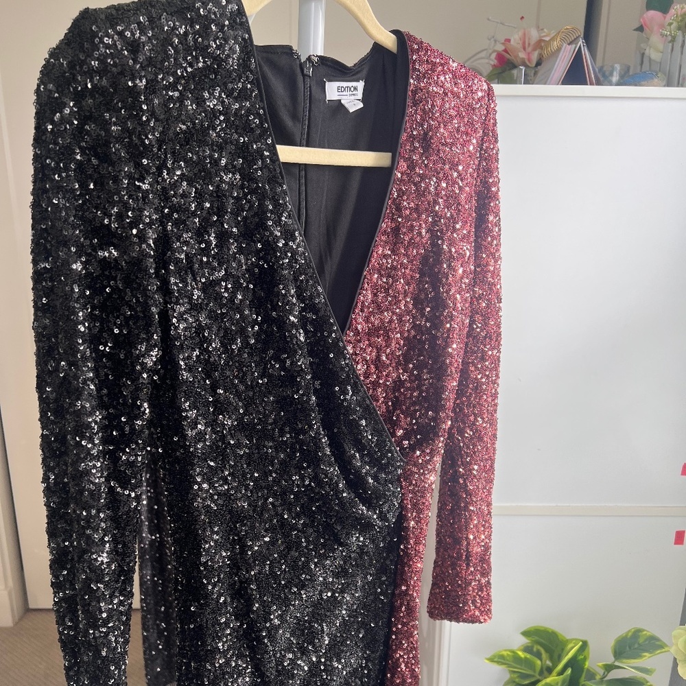 Express Special Edition Sequin Color Block Mini W… - image 3